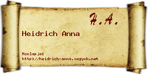 Heidrich Anna névjegykártya